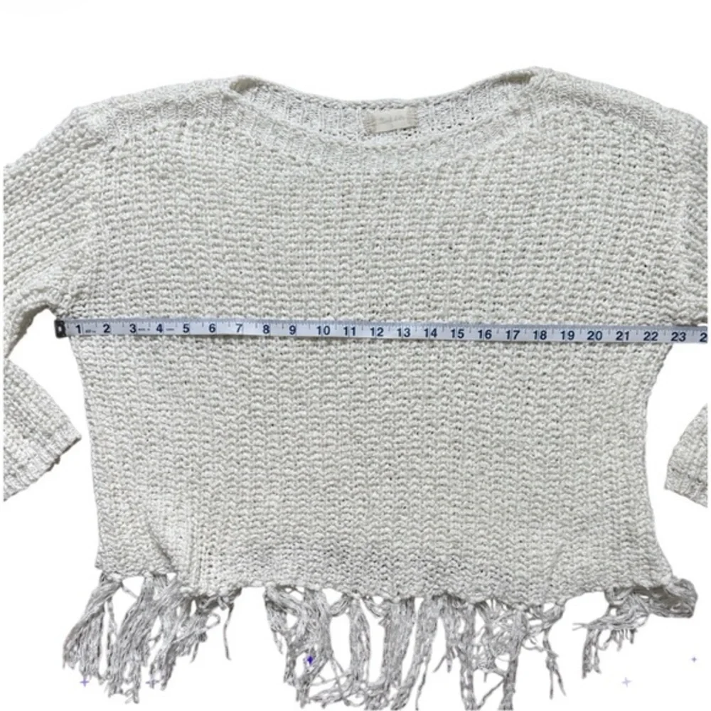 Altar'd State Open-Knit Fringe Hem Boho Coastal Western Indie Sweater Size Small